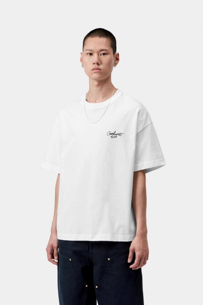 Carhartt S/S Signature Script T-Shirt - White / Black Carhartt S/S Signature Script T-Shirt - White / Black